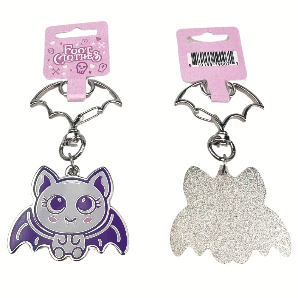 Footclothes - Widdle Bat Guy Sleutelhanger - Zilverkleurig/Paars